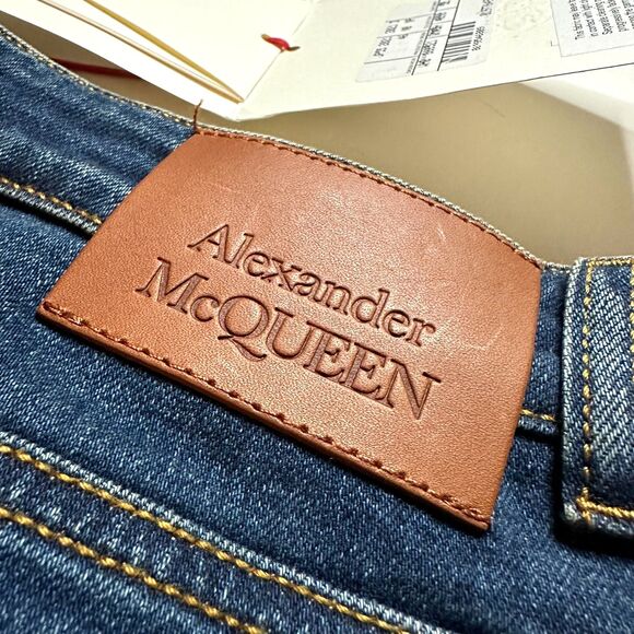 NWT Alexander McQueen Women's Denim Jeans Bootcut Split Hem Size 32 / 12-14 - Picture 14 of 16